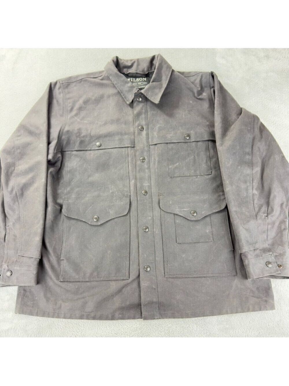 CC Filson Tin Cloth Short Lined Cruiser Jacket Mens XL Black Waxed Canvas - Picture 8 of 16